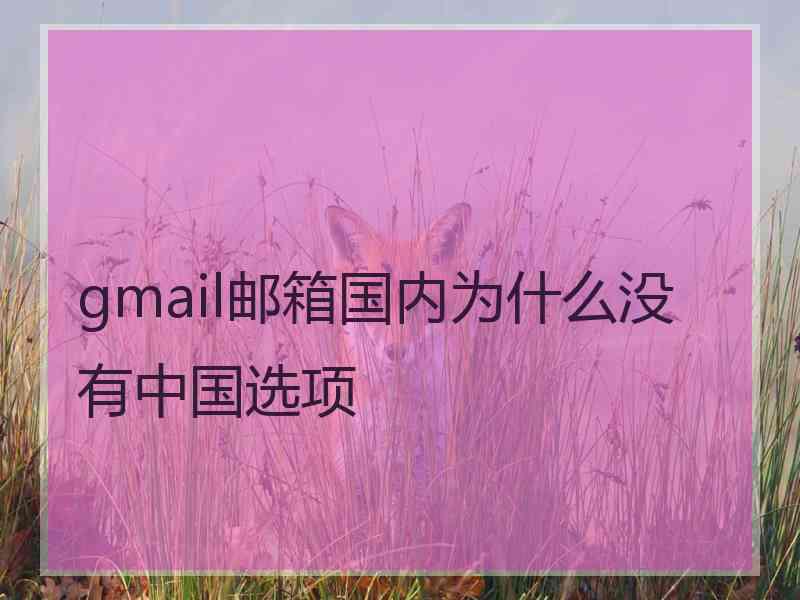 gmail邮箱国内为什么没有中国选项