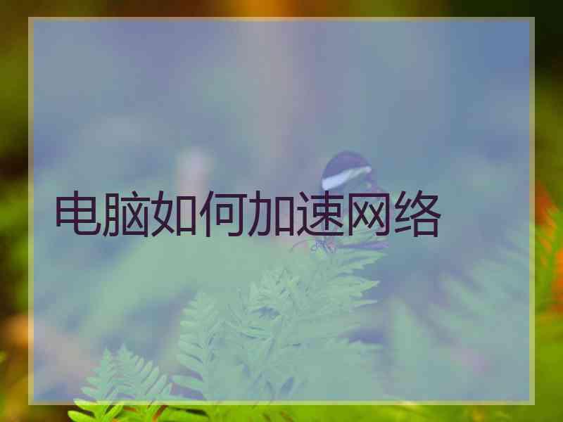 电脑如何加速网络