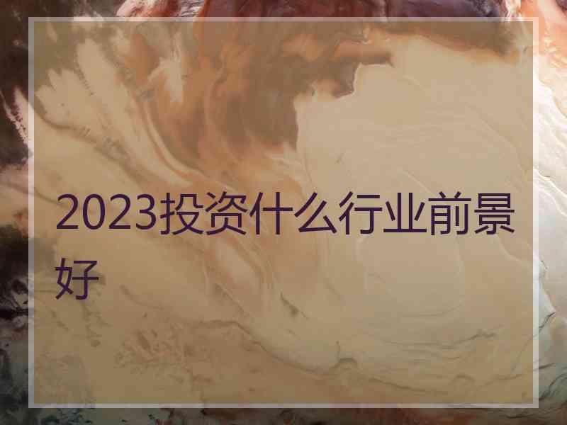 2023投资什么行业前景好