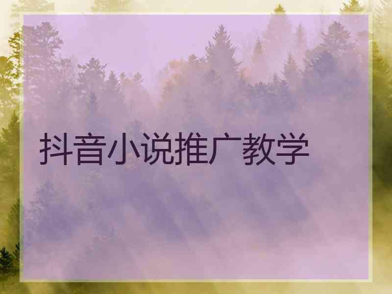 抖音小说推广教学