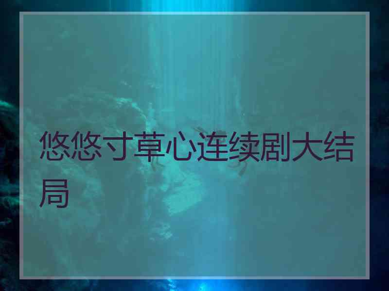 悠悠寸草心连续剧大结局