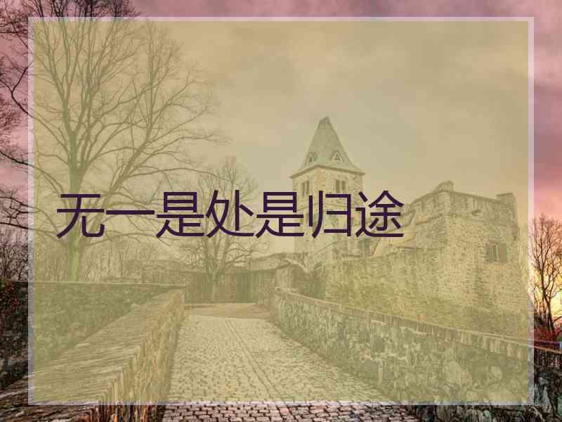 无一是处是归途