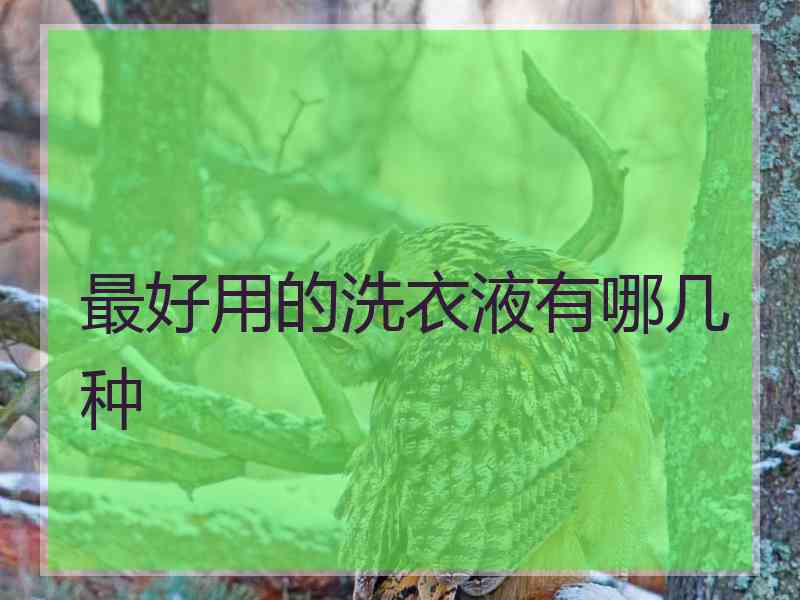 最好用的洗衣液有哪几种