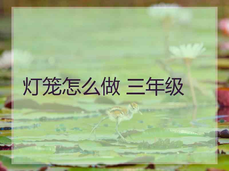 灯笼怎么做 三年级