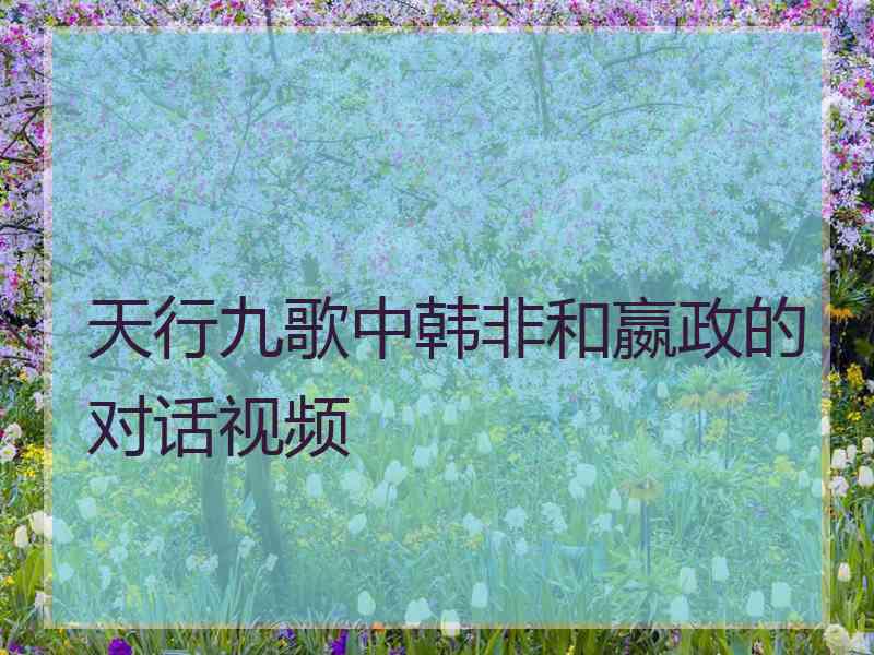 天行九歌中韩非和嬴政的对话视频