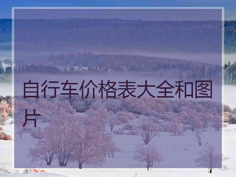 自行车价格表大全和图片