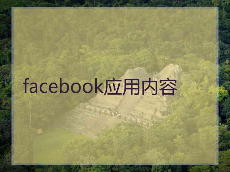 facebook应用内容