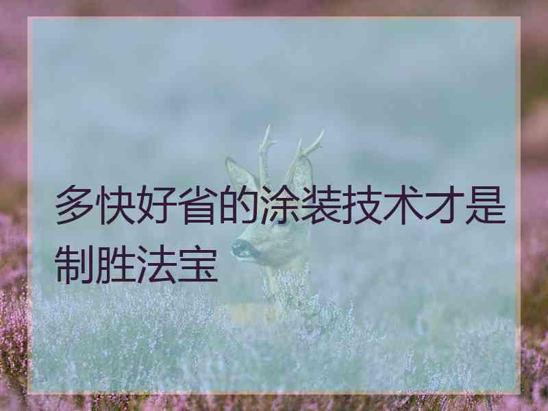多快好省的涂装技术才是制胜法宝