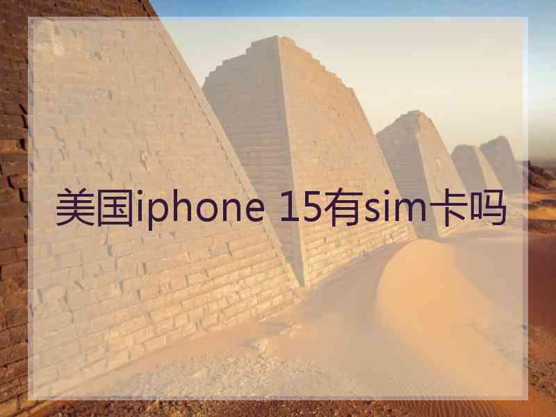 美国iphone 15有sim卡吗