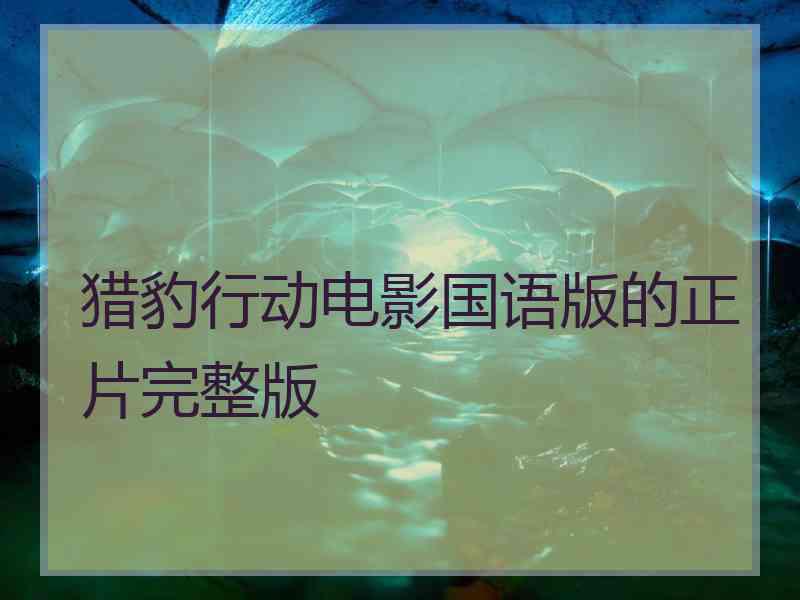 猎豹行动电影国语版的正片完整版