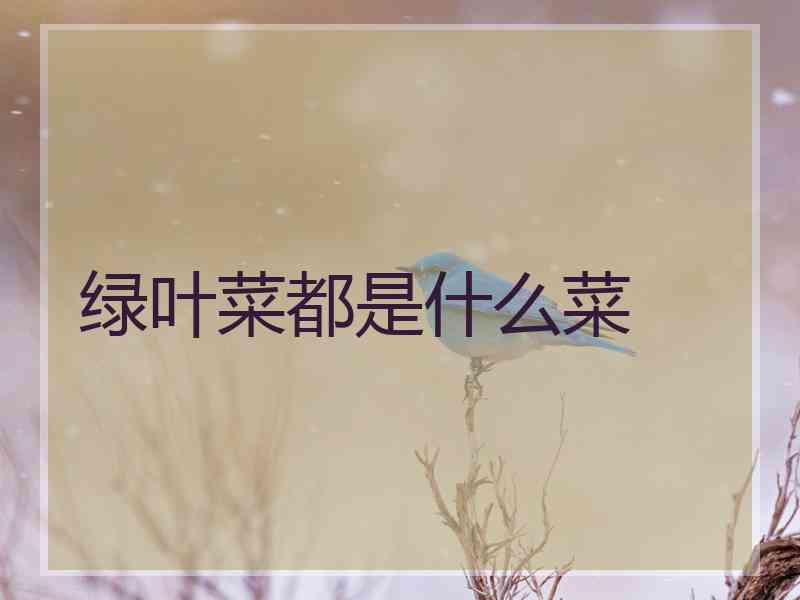 绿叶菜都是什么菜