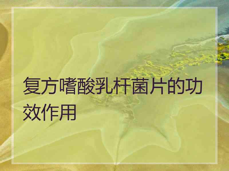 复方嗜酸乳杆菌片的功效作用