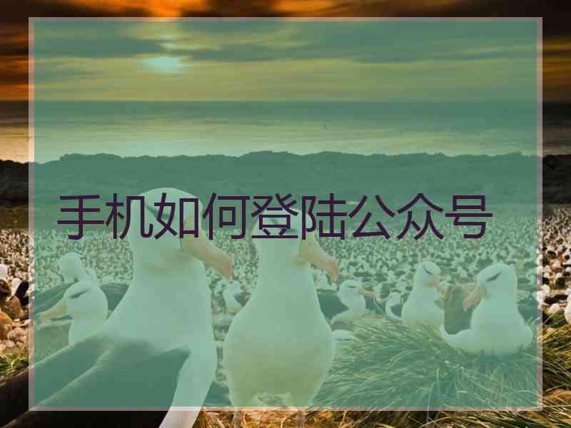 手机如何登陆公众号