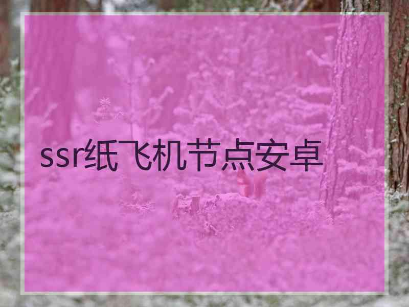 ssr纸飞机节点安卓