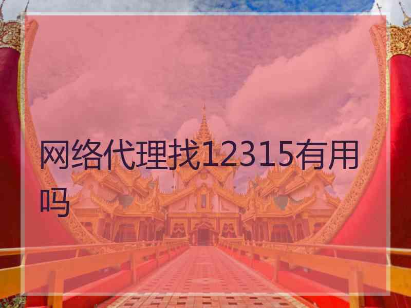 网络代理找12315有用吗
