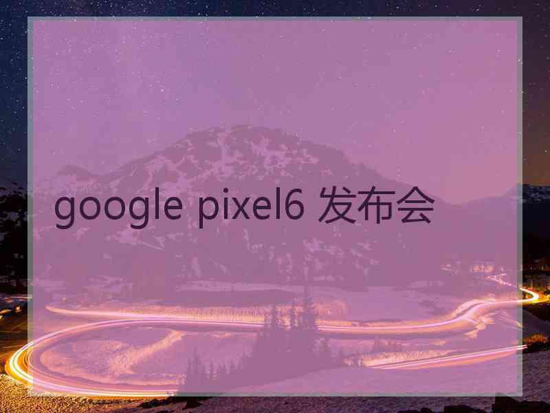 google pixel6 发布会
