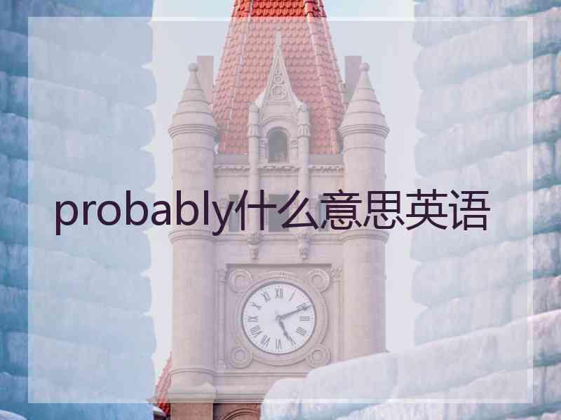 probably什么意思英语