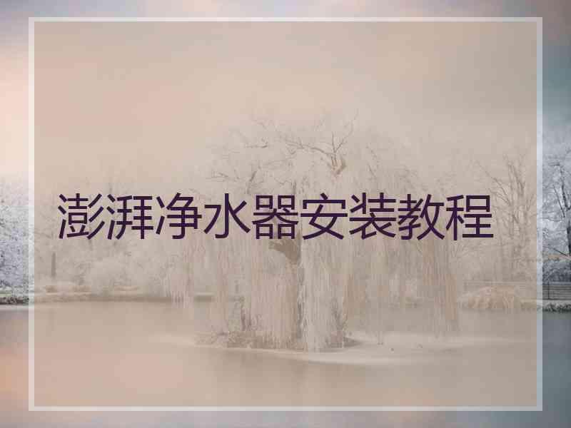 澎湃净水器安装教程