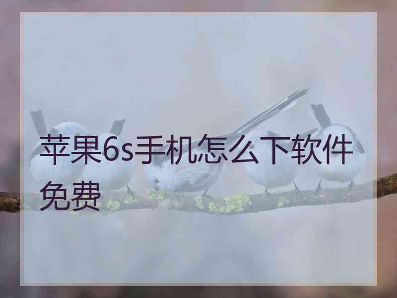 苹果6s手机怎么下软件免费