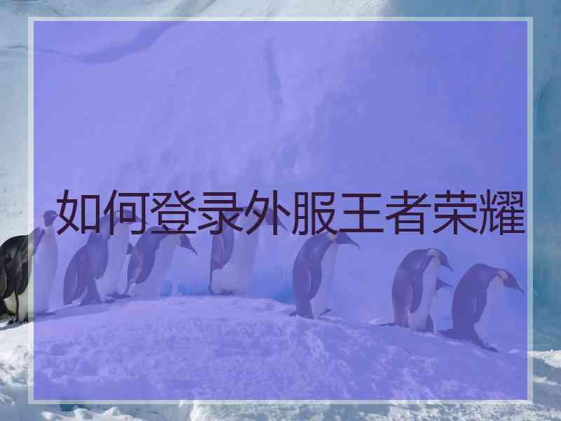 如何登录外服王者荣耀