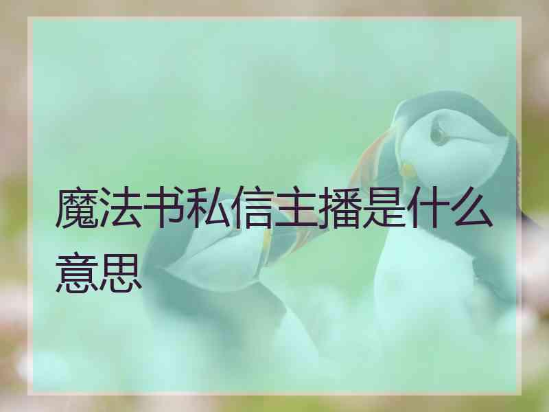 魔法书私信主播是什么意思