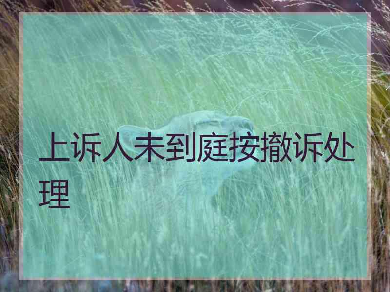 上诉人未到庭按撤诉处理