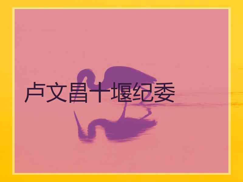 卢文昌十堰纪委