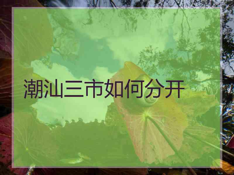 潮汕三市如何分开