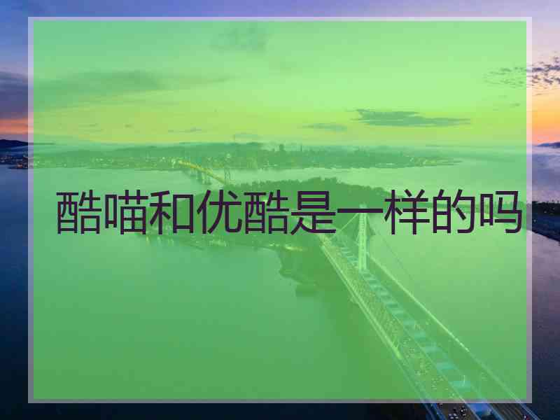酷喵和优酷是一样的吗
