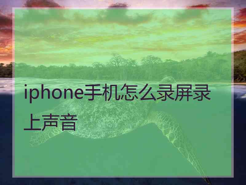 iphone手机怎么录屏录上声音