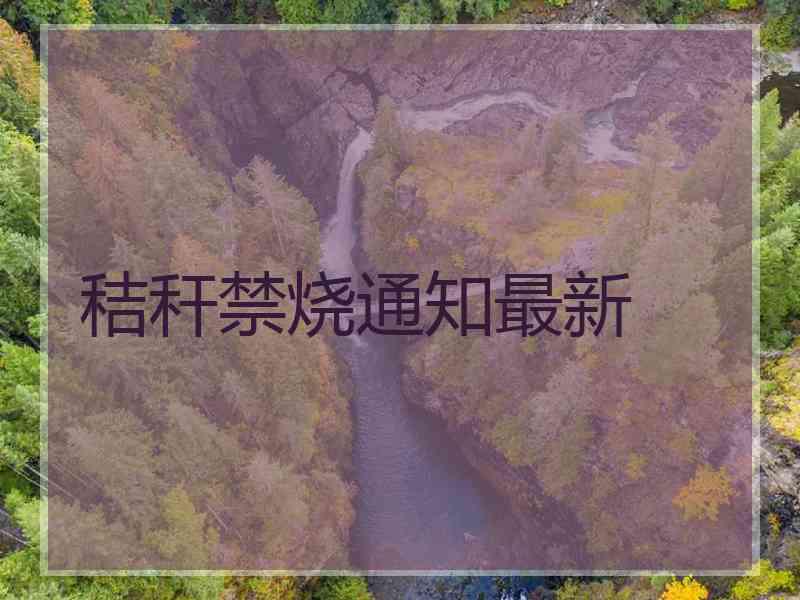 秸秆禁烧通知最新