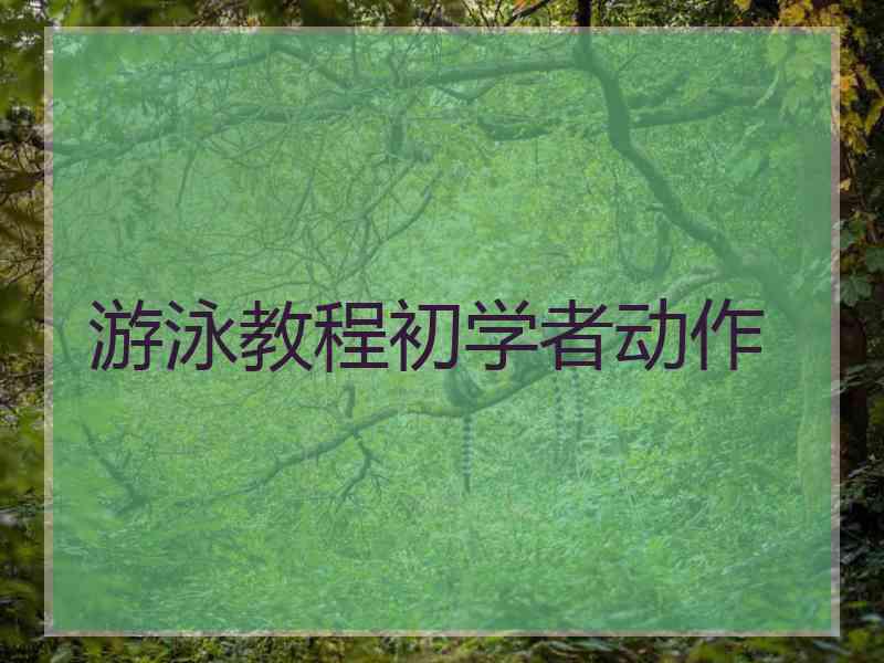 游泳教程初学者动作