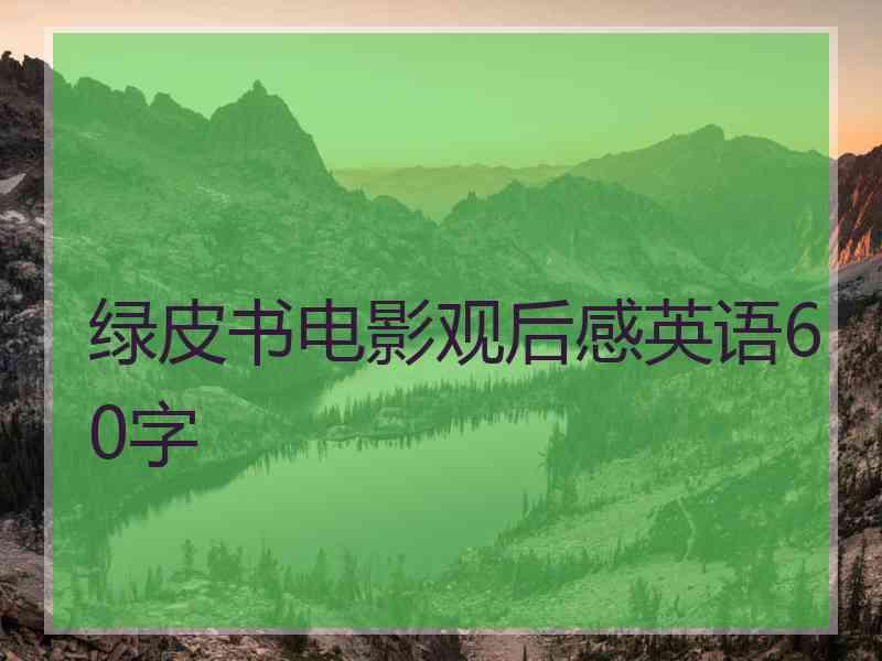 绿皮书电影观后感英语60字
