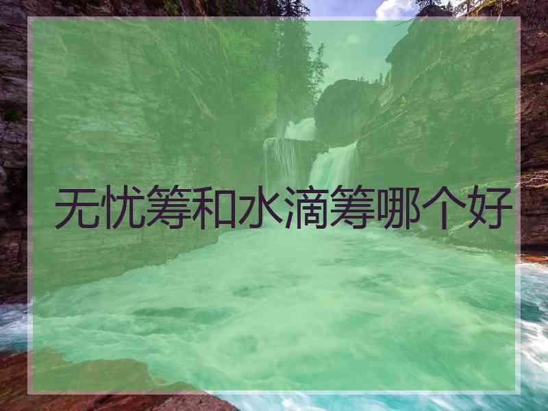 无忧筹和水滴筹哪个好