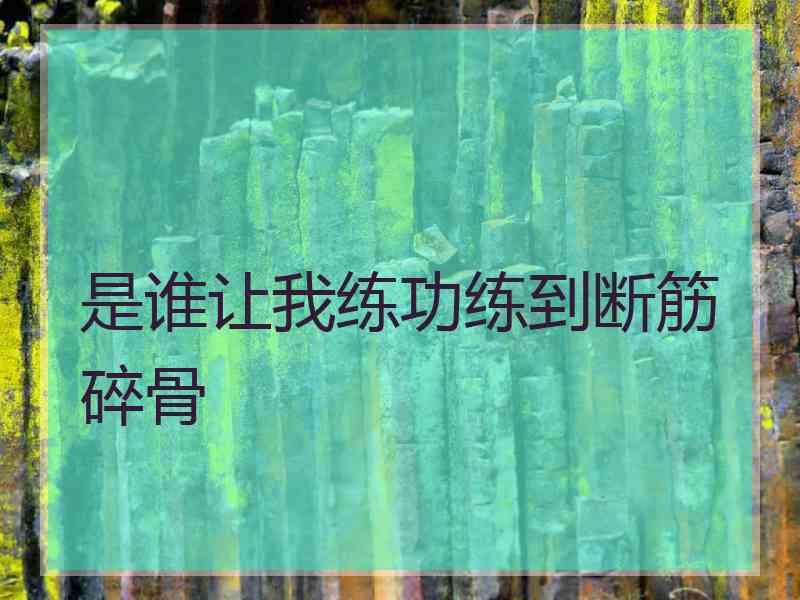 是谁让我练功练到断筋碎骨