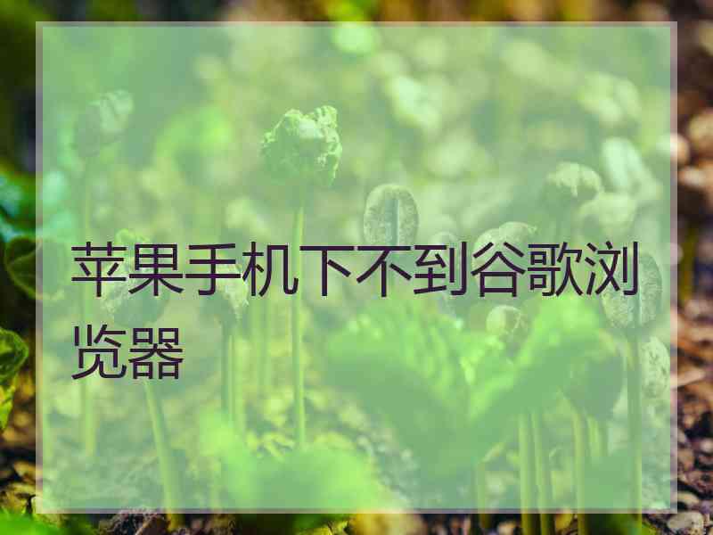 苹果手机下不到谷歌浏览器