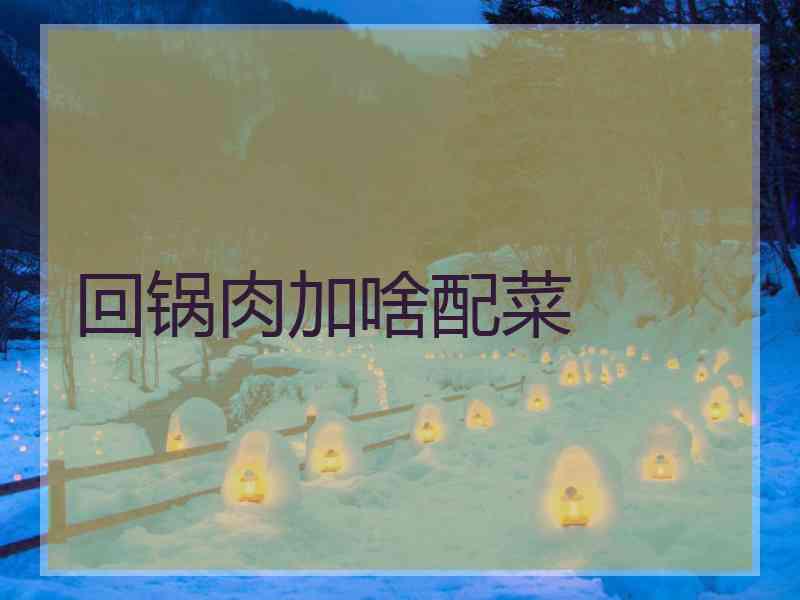 回锅肉加啥配菜