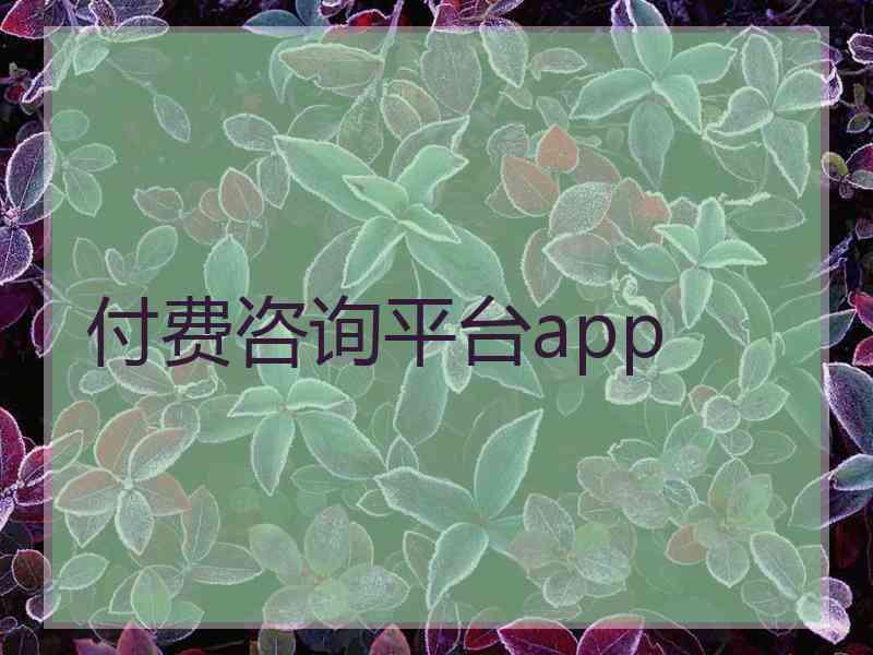 付费咨询平台app