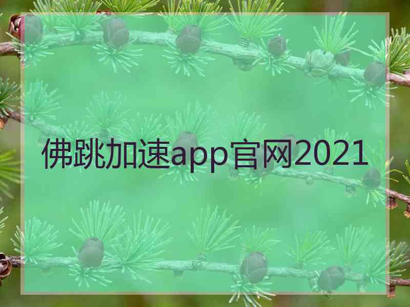 佛跳加速app官网2021