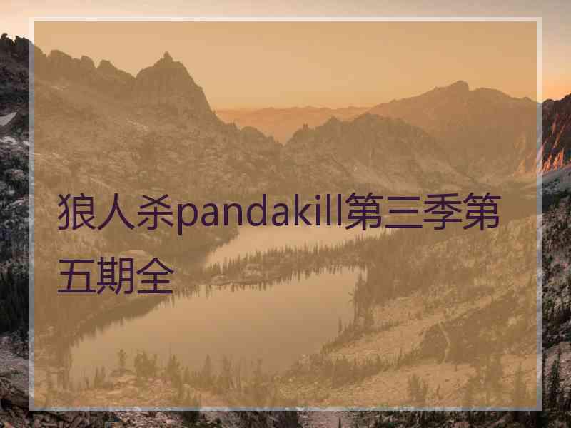 狼人杀pandakill第三季第五期全