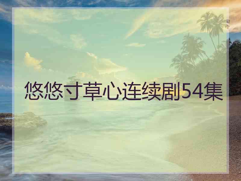 悠悠寸草心连续剧54集