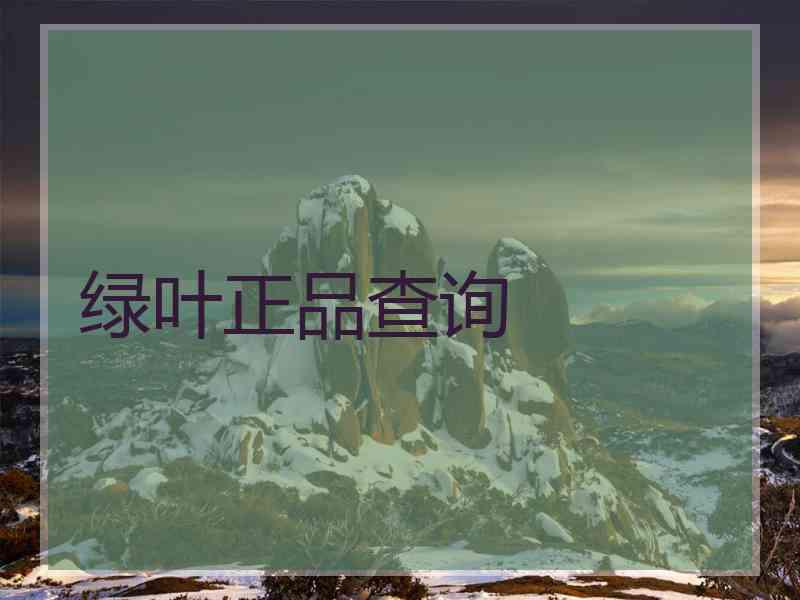 绿叶正品查询