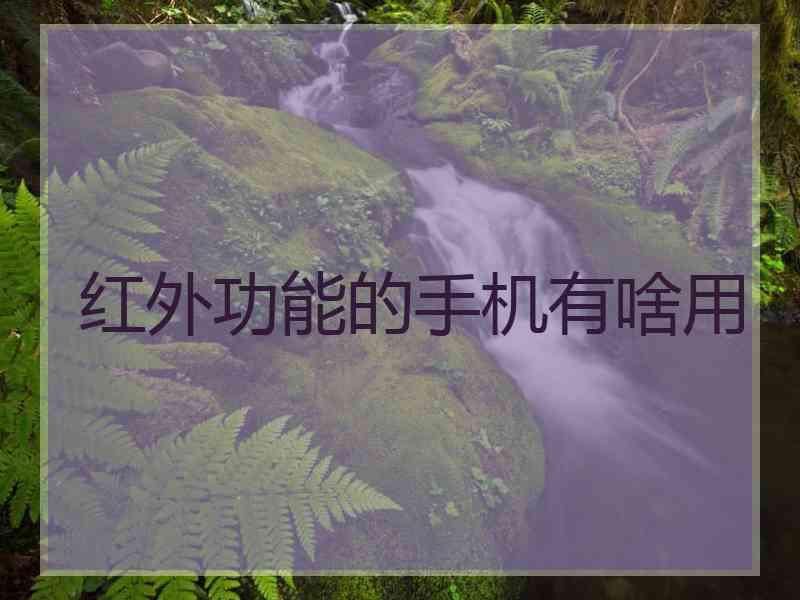 红外功能的手机有啥用