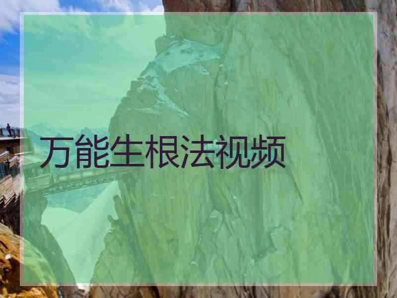 万能生根法视频