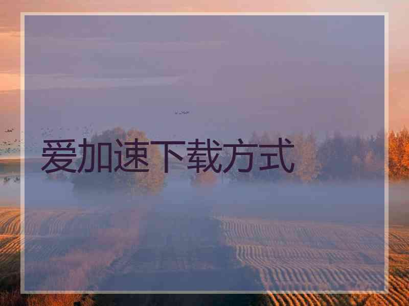 爱加速下载方式