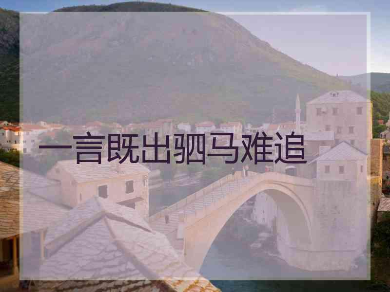 一言既出驷马难追