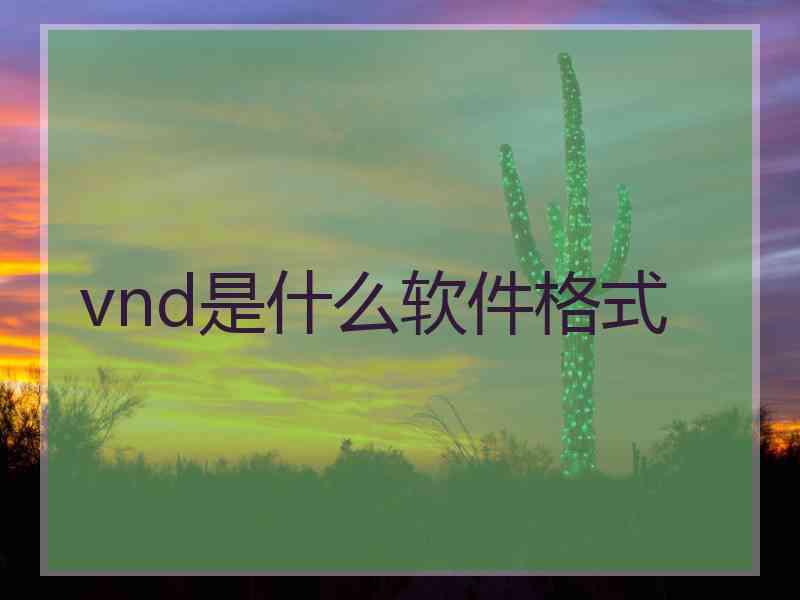vnd是什么软件格式