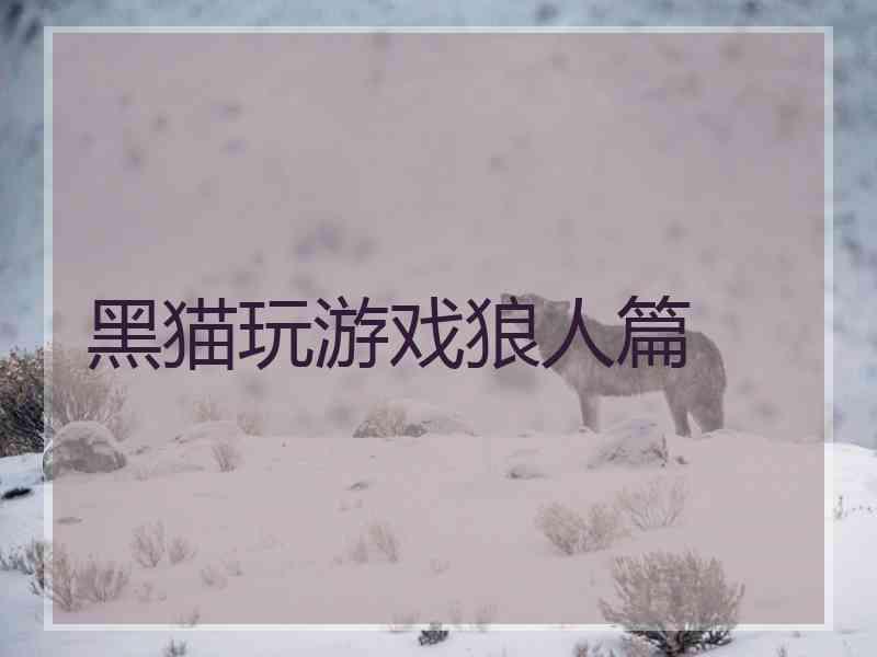 黑猫玩游戏狼人篇