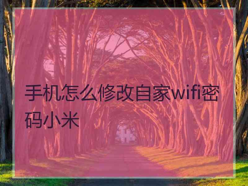 手机怎么修改自家wifi密码小米