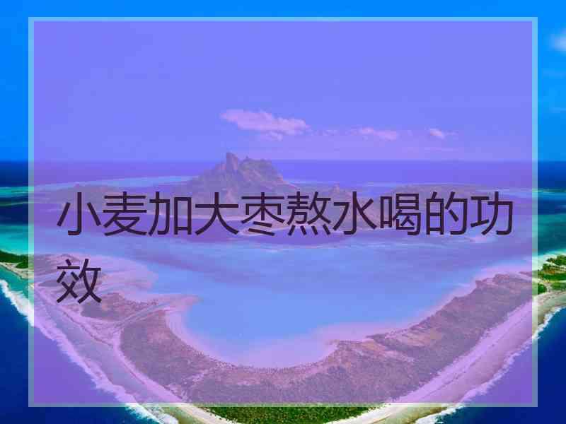 小麦加大枣熬水喝的功效